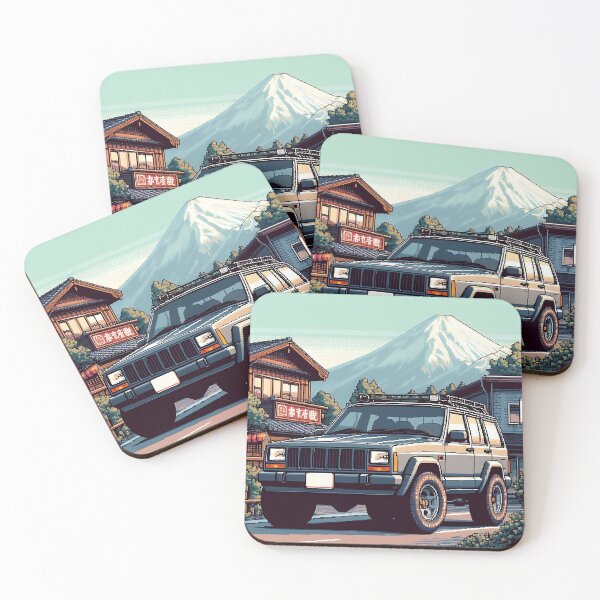 Item preview, Cherokee XJ 4x4 USA offroad Vintage old school vehicle  - pixel art designed and sold by Off-Road-Zone.