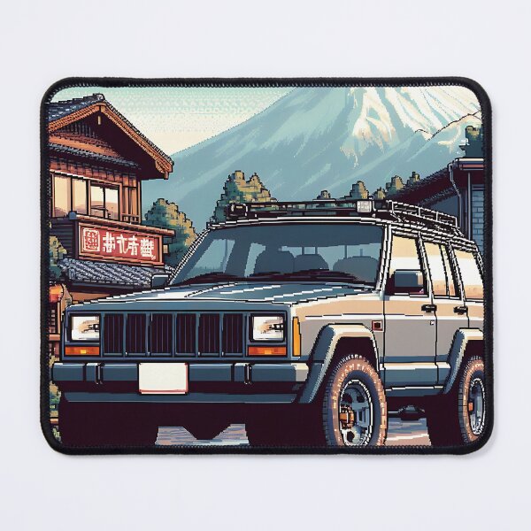 Item preview, Cherokee XJ 4x4 USA offroad Vintage old school vehicle - pixel art designed and sold by Off-Road-Zone.