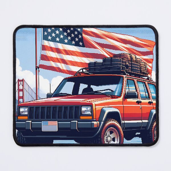 Item preview, Cherokee XJ 4x4 USA offroad Vintage old school vehicle - pixel art designed and sold by Off-Road-Zone.