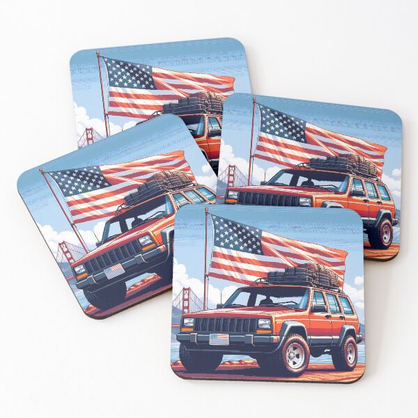 Item preview, Cherokee XJ 4x4 USA offroad Vintage old school vehicle  - pixel art designed and sold by Off-Road-Zone.