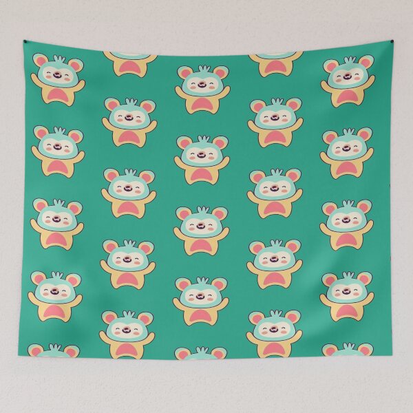 Item preview, Adorable colorful little animal friend, waving, happy face designed and sold by FotoworldEdel.