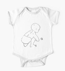 Mysterious Squatting Baby Diagram One Piece - Short Sleeve