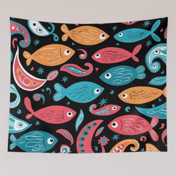 Item preview, Aquatic Mosaic Fish Pattern designed and sold by Haji  Kamora.