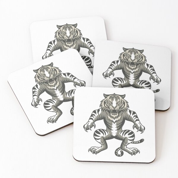 Item preview, Neo traditional Japanese tiger jumping designed and sold by 123ks.