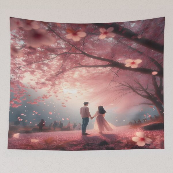 Item preview, a loving couple surrounded by many flowers designed and sold by bernhagen.