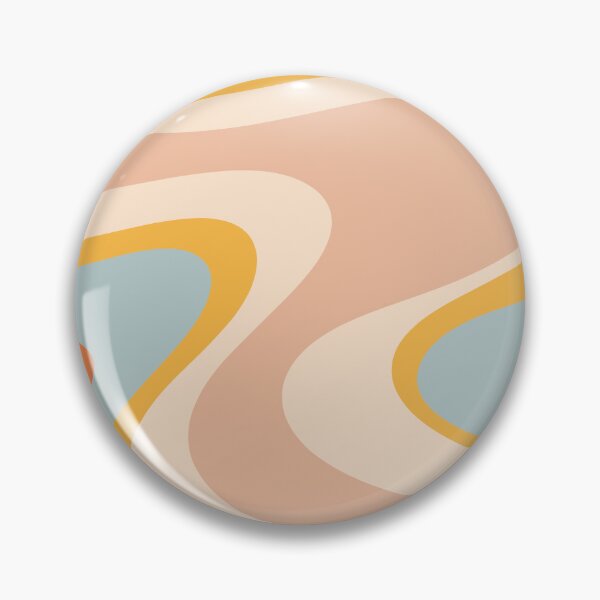 Item preview, Retro Dream Abstract Swirl Pattern Pastel Apricot Buff Ice Blue Mustard designed and sold by kierkegaard.