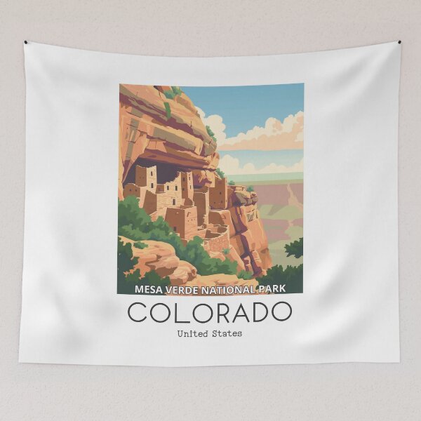 Item preview, A Vintage Travel Illustration of Mesa Verde National Park - Colorado - US designed and sold by GoodOldVintage.