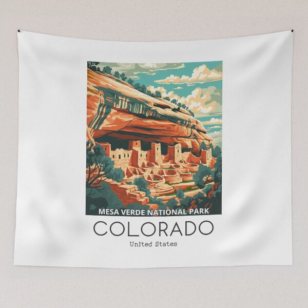 Item preview, A Vintage Travel Illustration of Mesa Verde National Park - Colorado - US designed and sold by GoodOldVintage.