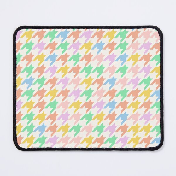Item preview, Rainbow pastel colors geometric houndstooth print trendy pattern elegant design Summer or Spring print designed and sold by RSDigitalPrintDesign.