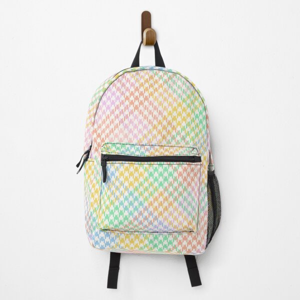 Item preview, Rainbow pastel colors geometric houndstooth print trendy pattern elegant design Summer or Spring print designed and sold by RSDigitalPrintDesign.