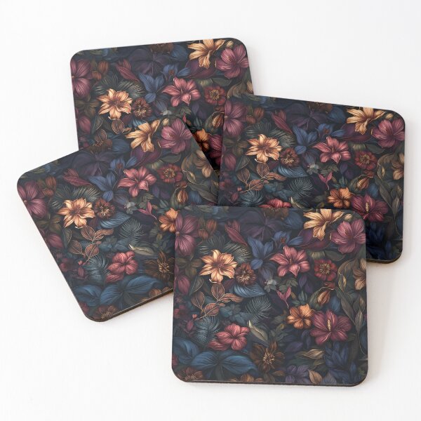 Item preview, Vintage Dark Botanical Illustration of Exotic Flowers designed and sold by Jozefin's Studio.
