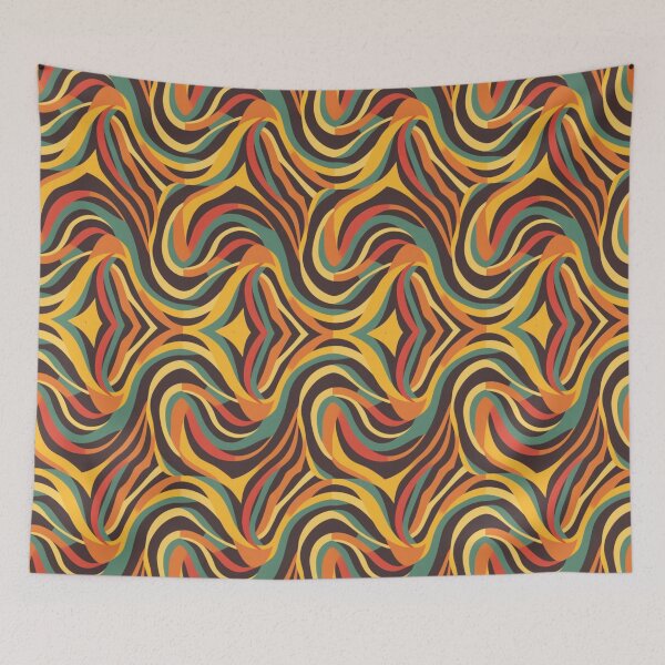 Aperçu de l'œuvre Motif de lignes ondulées dynamiques : couleurs vives créée et vendue par DesigntshirtWB.
