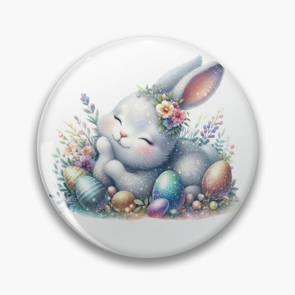 Item preview,  Easter cute glitter bunny with easter eggs designed and sold by Expressions-Sel.