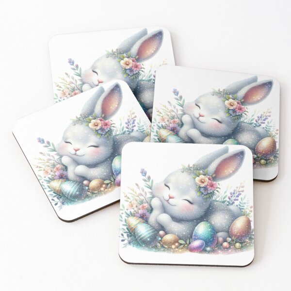 Item preview,  Easter cute glitter bunny with easter eggs designed and sold by Expressions-Sel.