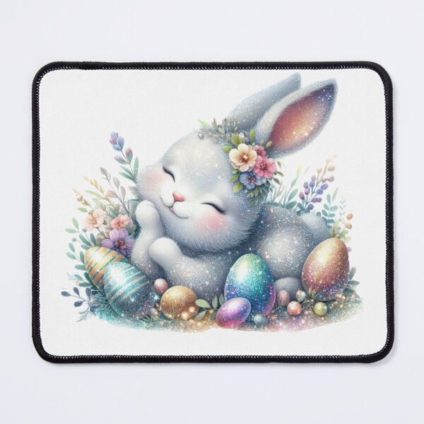 Item preview, Easter cute glitter bunny with easter eggs designed and sold by Expressions-Sel.