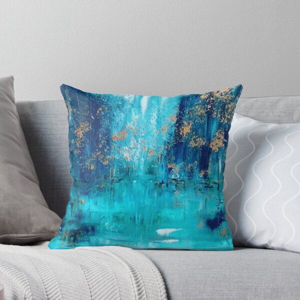 Item preview, Abstract Blue Forest Lake Fall designed and sold by saraperry.