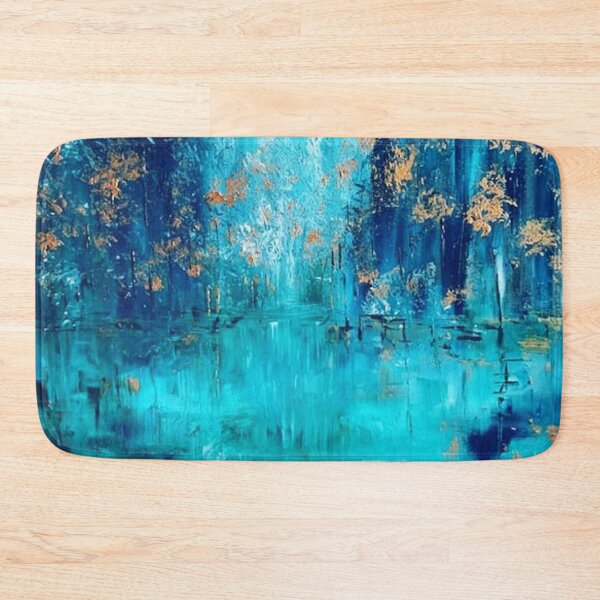 Item preview, Abstract Blue Forest Lake Fall designed and sold by saraperry.