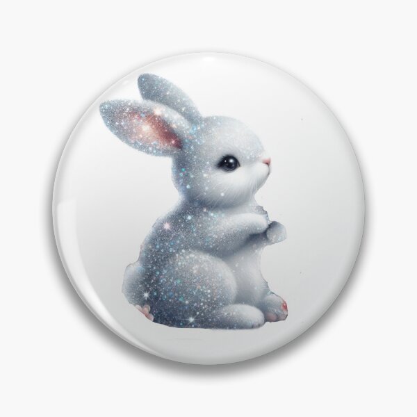 Item preview, cute Easter glitter white bunny designed and sold by Expressions-Sel.