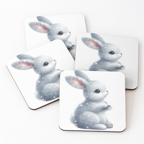 Item preview, cute Easter glitter white bunny designed and sold by Expressions-Sel.