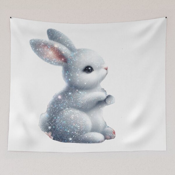 Item preview, cute Easter glitter white bunny designed and sold by Expressions-Sel.