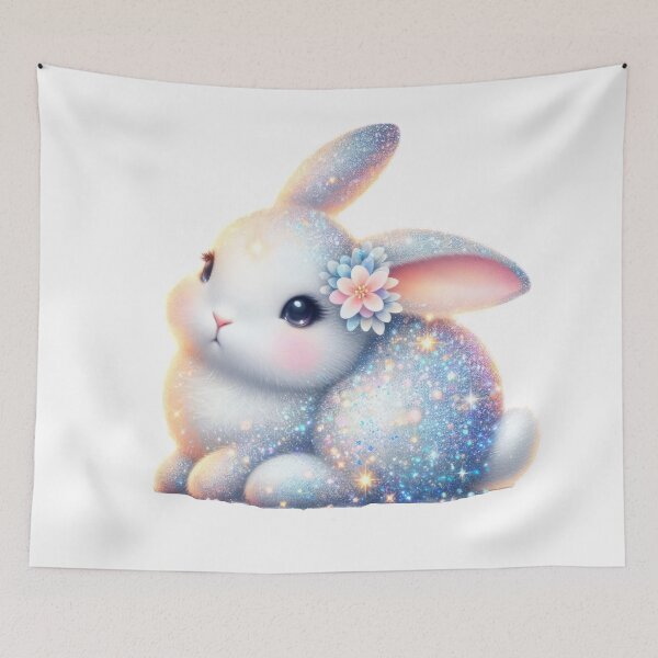 Item preview,  Easter cute glitter bunny with a flower designed and sold by Expressions-Sel.