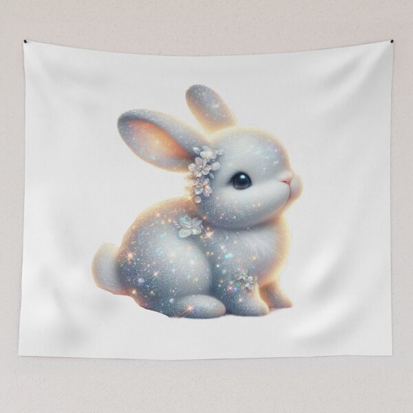 Item preview,  Easter cute  bunny with crystal flower designed and sold by Expressions-Sel.