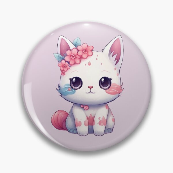 Item preview, Cute floral anime cat designed and sold by Vkinsify.