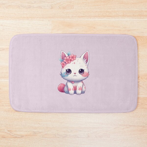 Item preview, Cute floral anime cat designed and sold by Vkinsify.