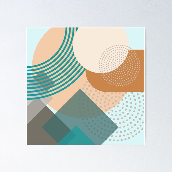 Item preview, Geometric Modern Abstract Peach Teal Serene Style designed and sold by MirabiliaMagpie.