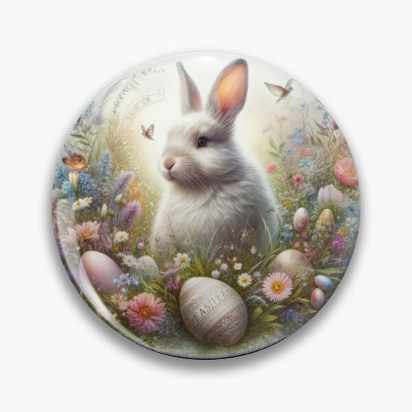 Item preview, easter bunny with easter eggs and flowers designed and sold by Expressions-Sel.