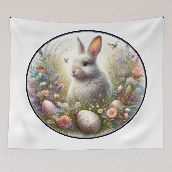 Item preview, easter bunny with easter eggs and flowers designed and sold by Expressions-Sel.
