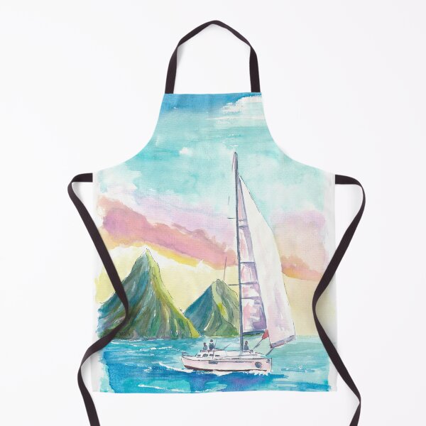 Item preview, Vista de Gros Piton y Petit Piton desde el mar al atardecer designed and sold by artshop77.