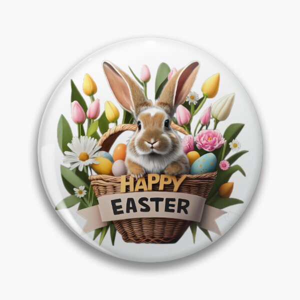Item preview, easter bunny in easter basket and tulips flowers designed and sold by Expressions-Sel.
