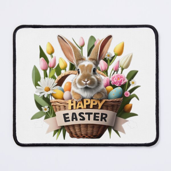 Item preview, easter bunny in easter basket and tulips flowers designed and sold by Expressions-Sel.