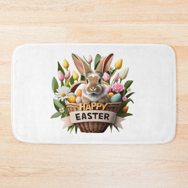 Item preview, easter bunny in easter basket and tulips flowers designed and sold by Expressions-Sel.