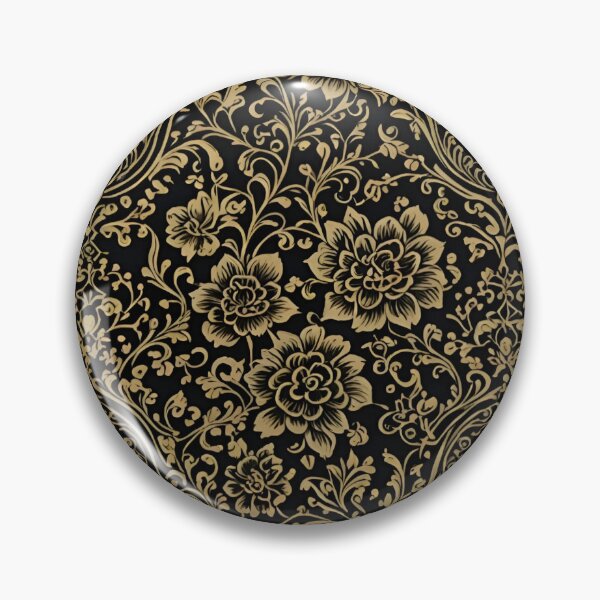 Item preview, Golden floral damask pattern designed and sold by AJSRPrints.