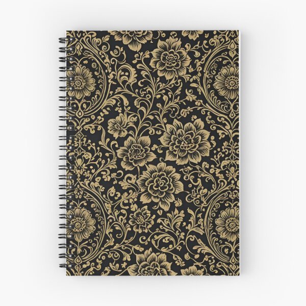 Item preview, Golden floral damask pattern designed and sold by AJSRPrints.