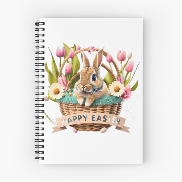 Item preview, easter bunny in easter basket and flowers designed and sold by Expressions-Sel.
