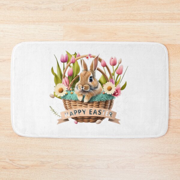 Item preview, easter bunny in easter basket and flowers designed and sold by Expressions-Sel.