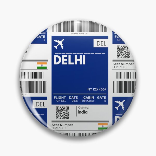 Item preview, Delhi Airplane Boarding pass designed and sold by RoamInk.