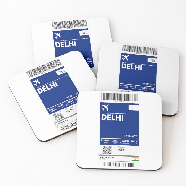 Item preview, Delhi Airplane Boarding pass designed and sold by RoamInk.