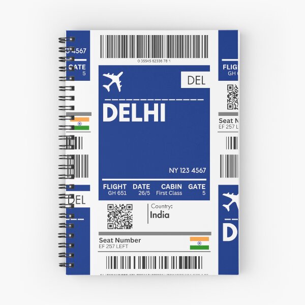 Item preview, Delhi Airplane Boarding pass designed and sold by RoamInk.
