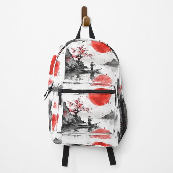 Item preview, Water colour Japanese fishing boat in red, white and black designed and sold by molly-josh-art.