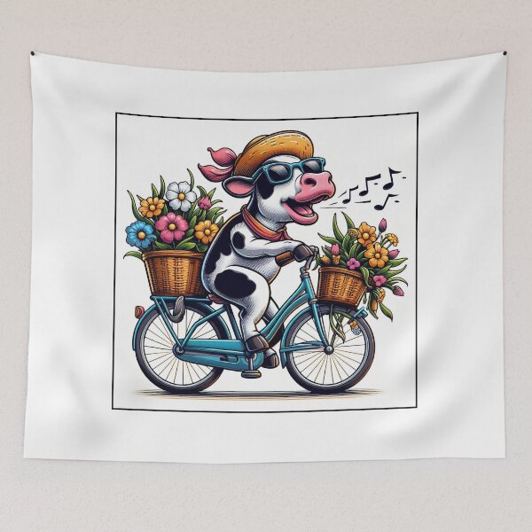 Item preview, Singing cow on a bicycle designed and sold by hhh-art.