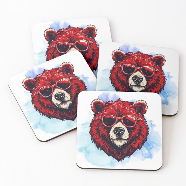 Item preview, oso color rojo al estilo urbano designed and sold by stickersvnzla.