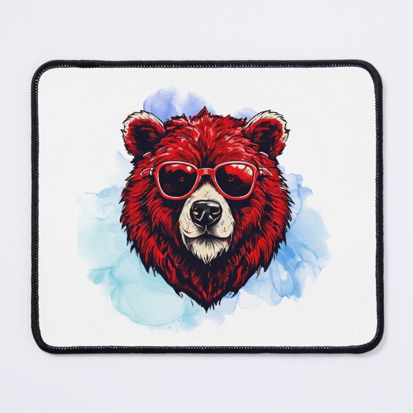 Item preview, red bear in urban style designed and sold by stickersvnzla.