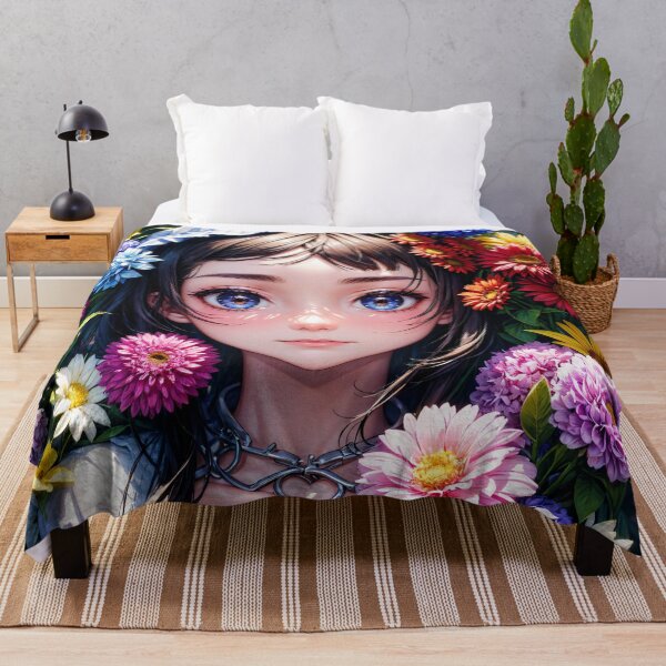 Item preview, The girl is surrounded by many flowers designed and sold by Sopilka.