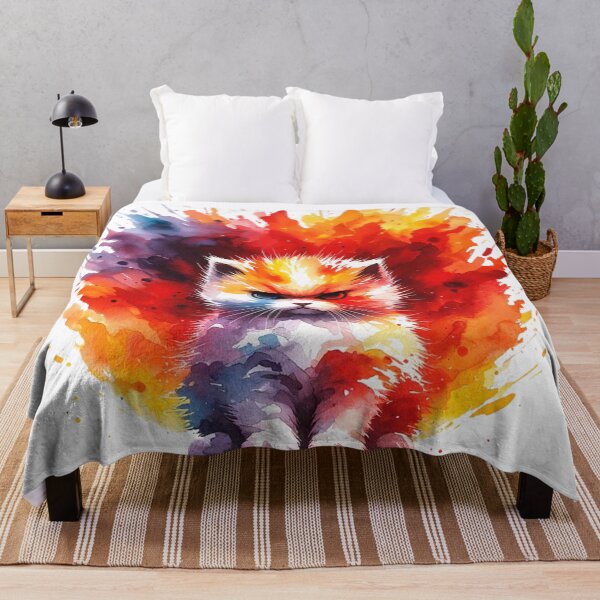 Item preview, Feline Fury: A Watercolor Explosion designed and sold by LuminShadowArt.