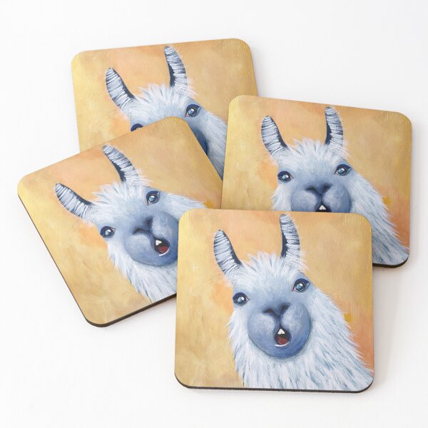 Item preview, Stunned and surprised llama original painting  designed and sold by norascorner.