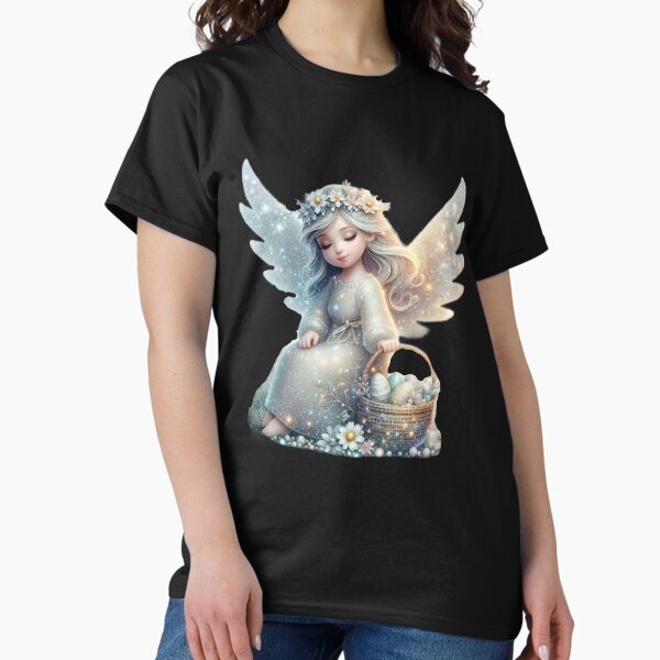 Item preview, cute shining angel girl with easter basket designed and sold by Expressions-Sel.